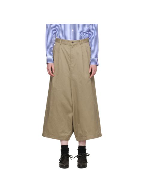 Comme des Garçons Comme des Garçons Khaki Cotton Twill Garment Washed Trousers