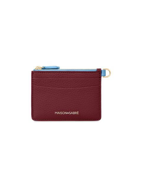 MAISON de SABRÉ Women's Leather Zipped Card Pouch - Plum Sky