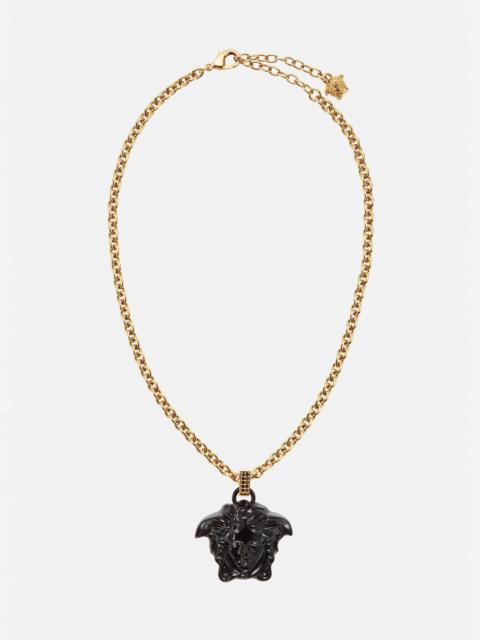 VERSACE La Medusa Lacquered Pendant Necklace
