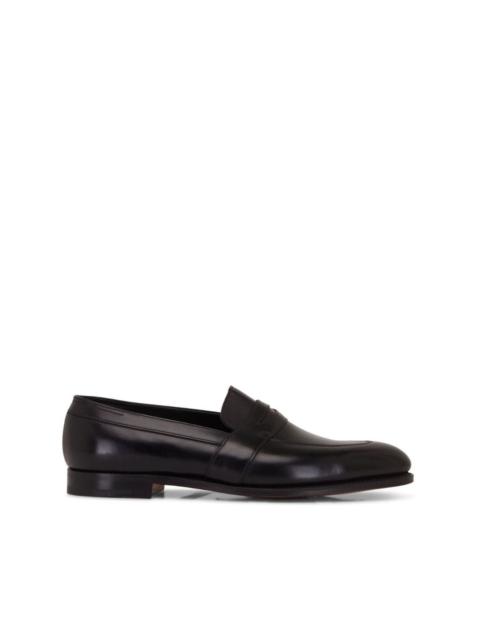 John Lobb almond-toe leather loafers