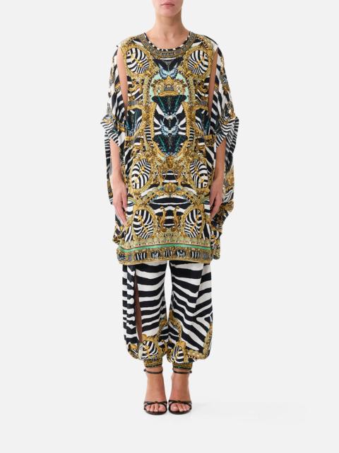 CAMILLA DRAPED SPLIT SLEEVE TOP ZIG ZAG ZOO