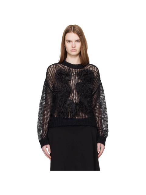 THE ATTICO Black Light Mohair Feather Sweater