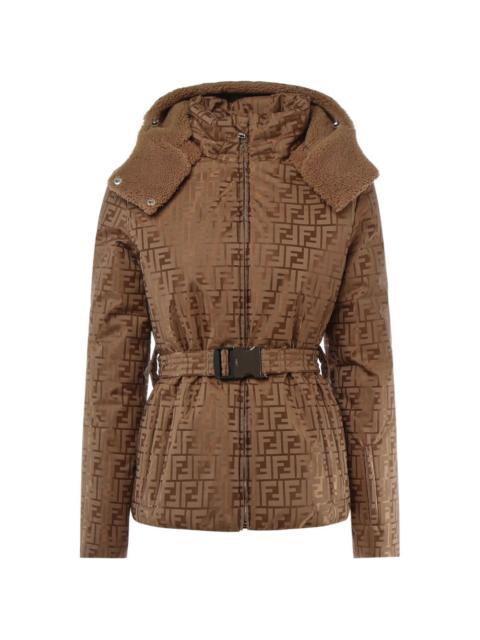 FENDI monogram-pattern belted jacket