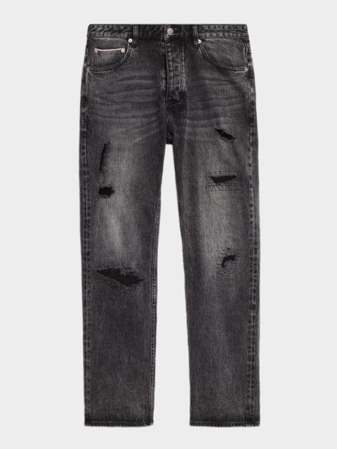 Ksubi Men's Hazlow Selvedge Black Denim Straight-Leg Jeans