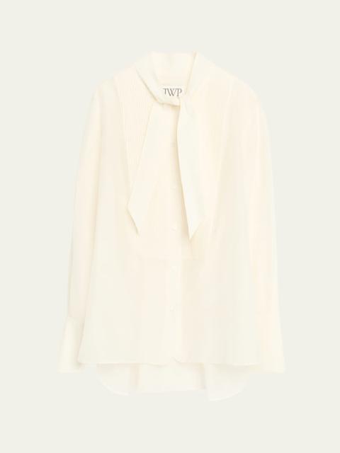 TWP The Quiet Type Tie-Neck Shirt