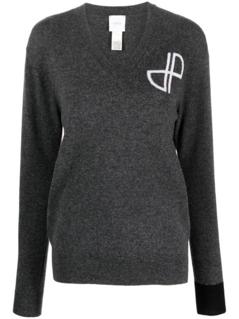 PATOU logo-intarsia merino-wool jumper