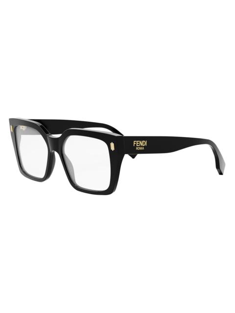 FENDI Women's Fendi Roma 53MM Square Eyeglasses - Shiny Black