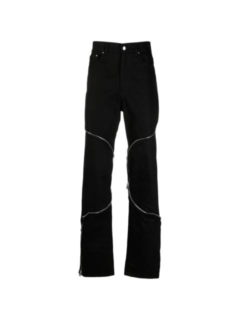 HELIOT EMIL™ zip-embellished straight-leg jeans