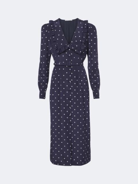 Alessandra Rich Belted polka-dot silk midi dress