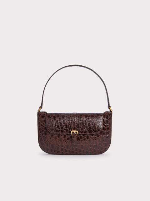 BY FAR MIRANDA SEQUOIA CIRCULAR CROCO EMBOSSED LEATHER