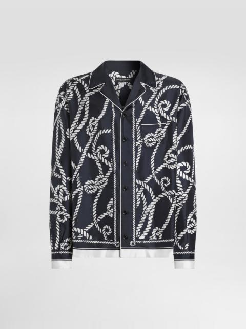 Dolce & Gabbana Marina-print silk twill shirt