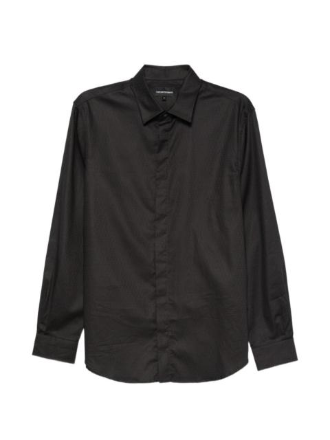 EMPORIO ARMANI monogram-pattern long-sleeve shirt