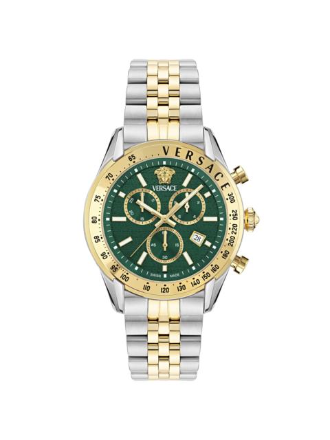 VERSACE Unisex Chrono Master Stainless Steel Bracelet Watch/44MM - Two Tone Green