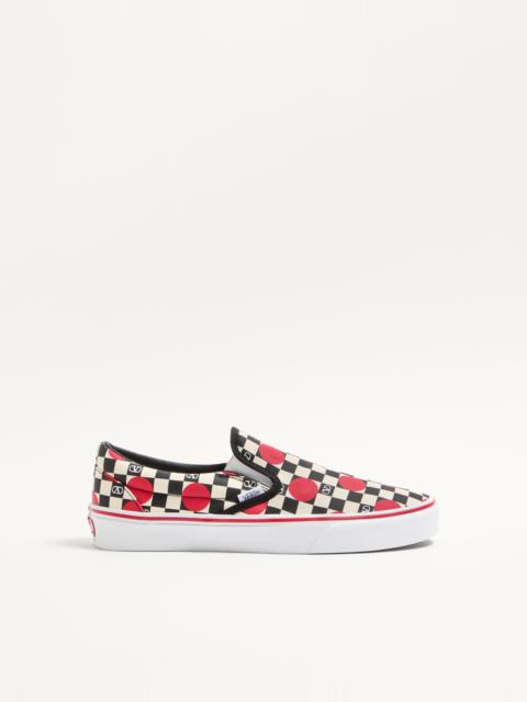 Valentino VALENTINO GARAVANI AND VANS SLIP-ON SNEAKER IN FABRIC WITH VLOGO CHECKERBOARD PRINT AND POLKA DOT DE