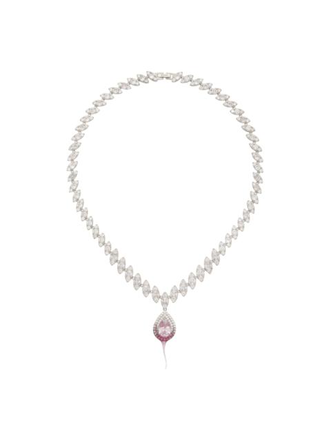 SSENSE Exclusive Silver & Pink Diamond Dip Necklace