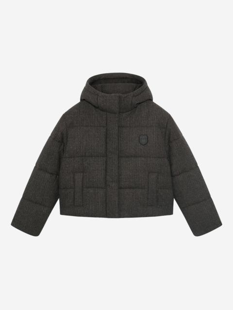 The Kooples SHORT DARK GRAY WOOL DOWN JACKET
