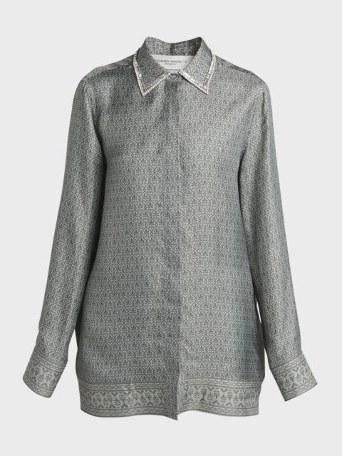 Journey Printed Long-Sleeve Pajama Shirt
