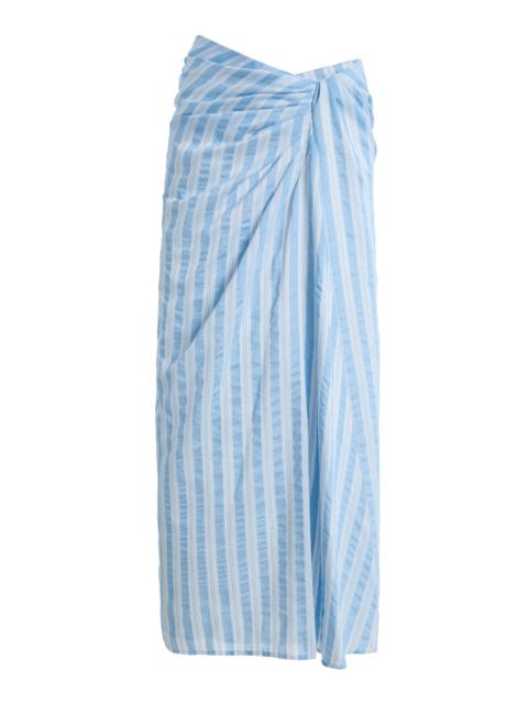 SIMKHAI Liorra Yarn-Dyed Jersey Midi Skirt blue
