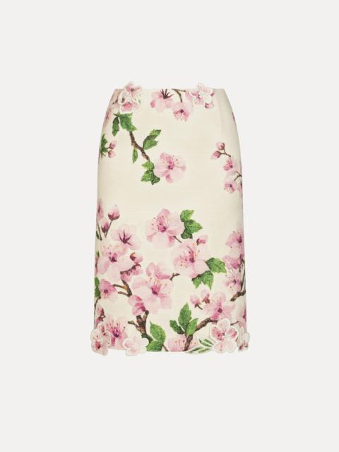 CHERRY BLOSSOM TWEED PENCIL SKIRT