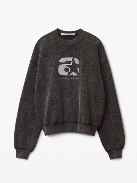 Alexander Wang SPORTY LOGO SWEATSHIRT IN REVERSE TERRY