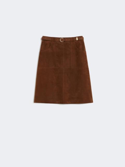 Max Mara Suede midi skirt - CHOCOLATE