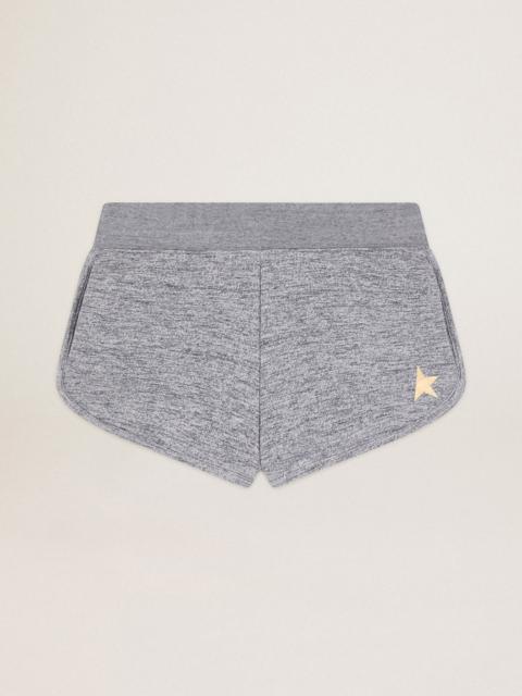 Melange gray shorts with gold star