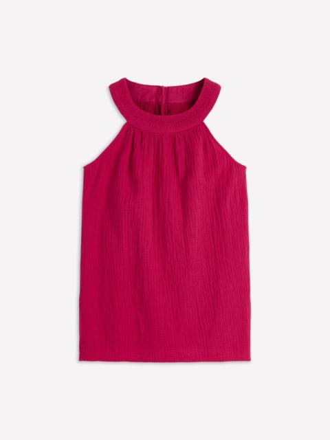 BODEN Halter-Neck Double Cloth Top-Pomegranate