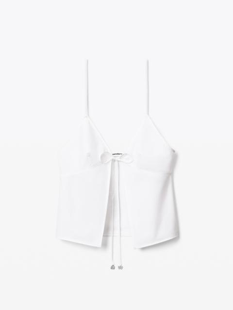 BUTTERFLY CAMI TIE TOP IN COMPACT COTTON