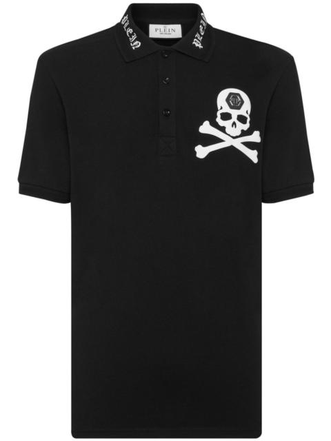 PHILIPP PLEIN skull-print cotton polo shirt