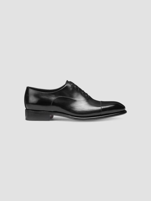 Santoni Men's Formal Lace-Up Cap-Toe Leather Oxfords - Black