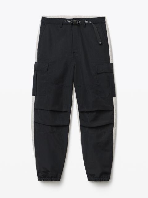 Alexander Wang HYBRID CARGO PANT IN NYLON AND TERRY