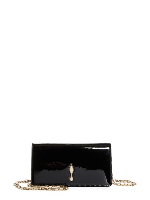 Christian Louboutin Christian Louboutin Bettina Patent Leather Clutch in Black/Gold at Nordstrom