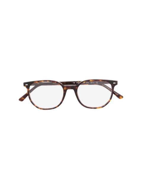 tortoiseshell rectangle-frame glasses