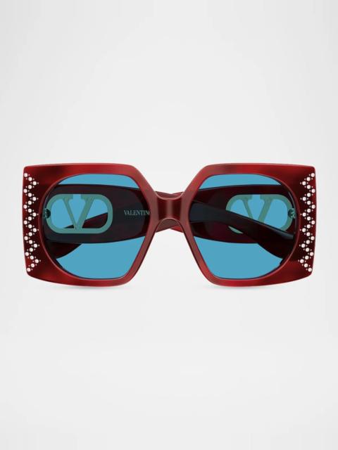 Valentino Vain Bold 55MM Square Sunglasses