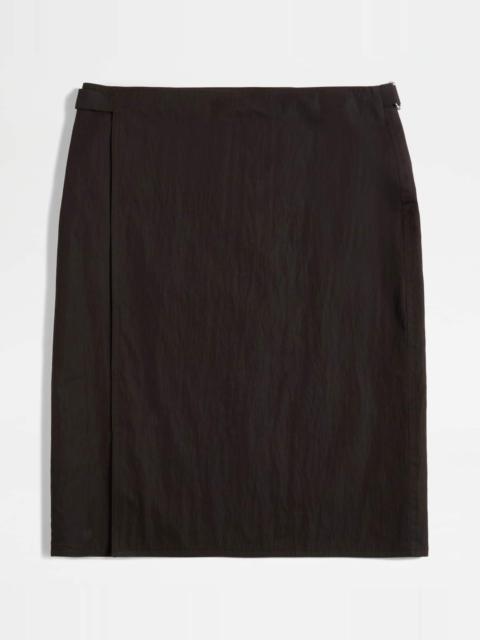 Tod's SKIRT IN TECHNICAL COTTON - BROWN