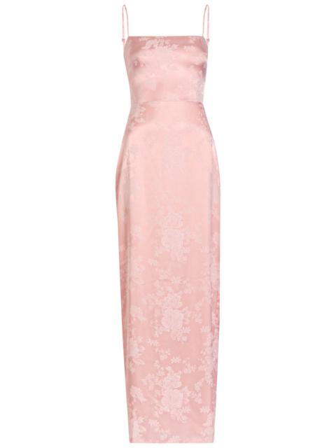Reformation Reformation Frankie Floral-jacquard Satin Maxi Dress