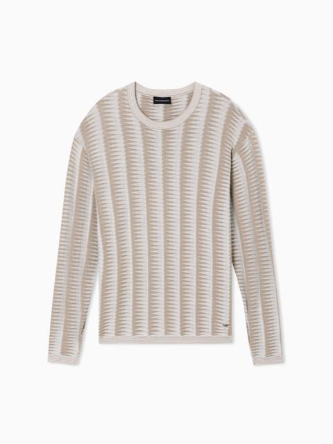 EMPORIO ARMANI CREWNECK SWEATER IN KNITTED COTTON