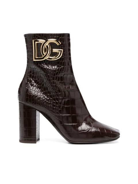 90mm logo-plaque leather ankle boots