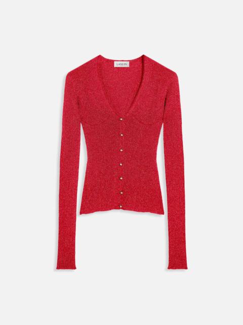 Lanvin LUREX V-NECK CARDIGAN