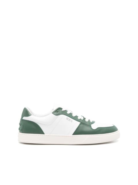 low-top leather sneakers