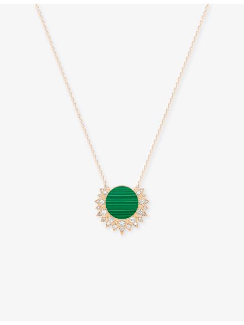 Piaget Piaget Sunlight 18ct White-Gold, Malachite And 0.17ct Diamond Pendant Necklace