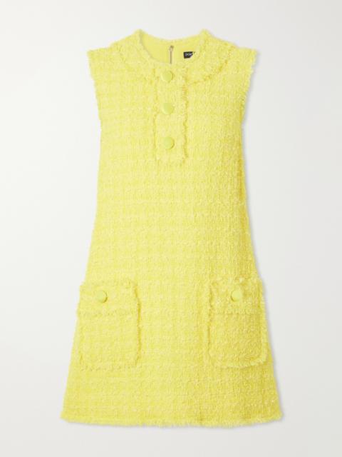 Dolce & Gabbana Satin-trimmed Tweed Mini Dress