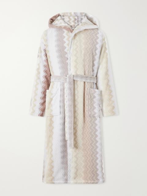 Missoni Giacomo Striped Cotton-Terry Hooded Robe