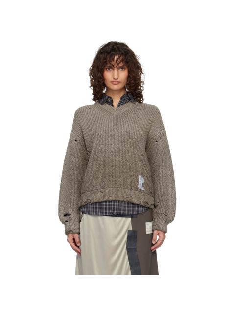 Maison MIHARAYASUHIRO Brown Sun Faded Like Knit Sweater
