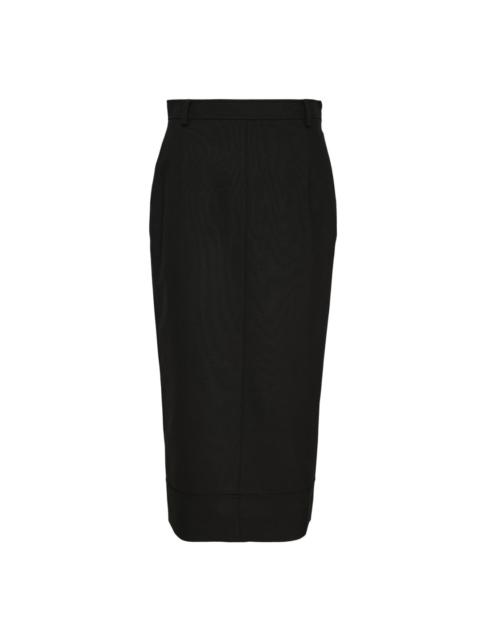 Thom Browne Calf Length High Waisted Skirt