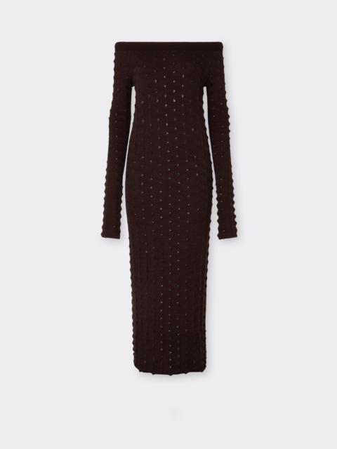 Ferrari Long Wool and Cotton Dress