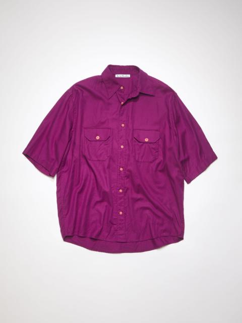 Acne Studios Button-up short sleeve shirt - Berry purple