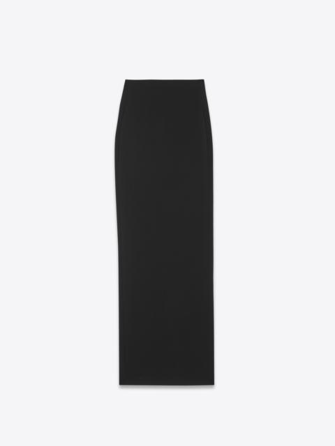 SAINT LAURENT long high-waisted skirt in grain de poudre