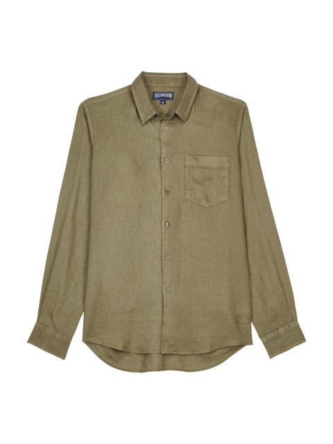 Vilebrequin Men Linen Shirt Natural Dye