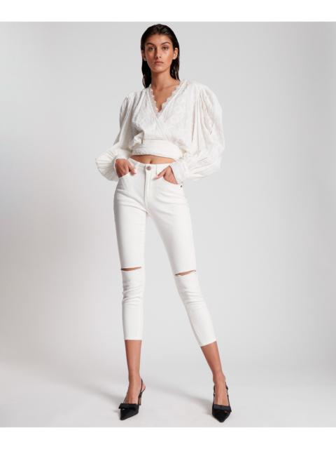 ONE TEASPOON Freebirds II High Waist Stretch Skinny Denim Jeans - True White